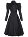 Schwarz 1940er Wicked-Inspiriert Elphaba Blumen Hexen Kleid