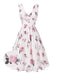 [Vorverkauf] Rosa 1940er Tief V-Ausschnitt Chiffon Rose Kleid