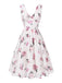 [Vorverkauf] Rosa 1940er Tief V-Ausschnitt Chiffon Rose Kleid