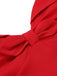 Rot 1950er Halter Patchwork Polka Dots Kleid