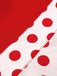 Rot 1950er Halter Patchwork Polka Dots Kleid