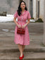 Rot 1950er Baumwolle Gingham Plaids Gürtel Kleid