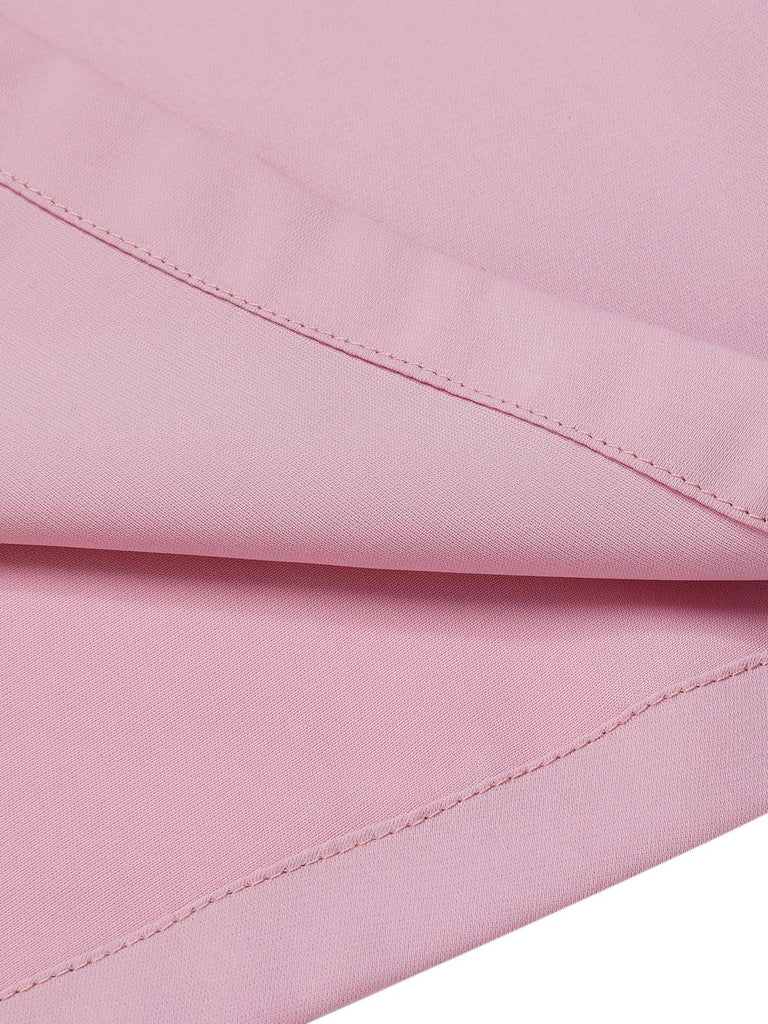 [Vorverkauf] Rosa 1960er Herzförmiger Hals Roses Gürtel Jumpsuit