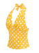 1950er Halter Polka Dots Rückenfrei Top