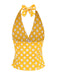 1950er Halter Polka Dots Rückenfrei Top