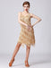 Gold 1920er Charleston Geschichtet Quaste Träger Kleid