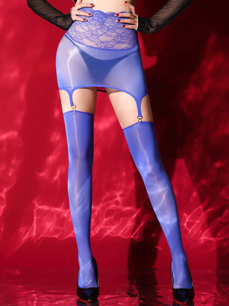 Spitze Transparente Träger Strümpfe