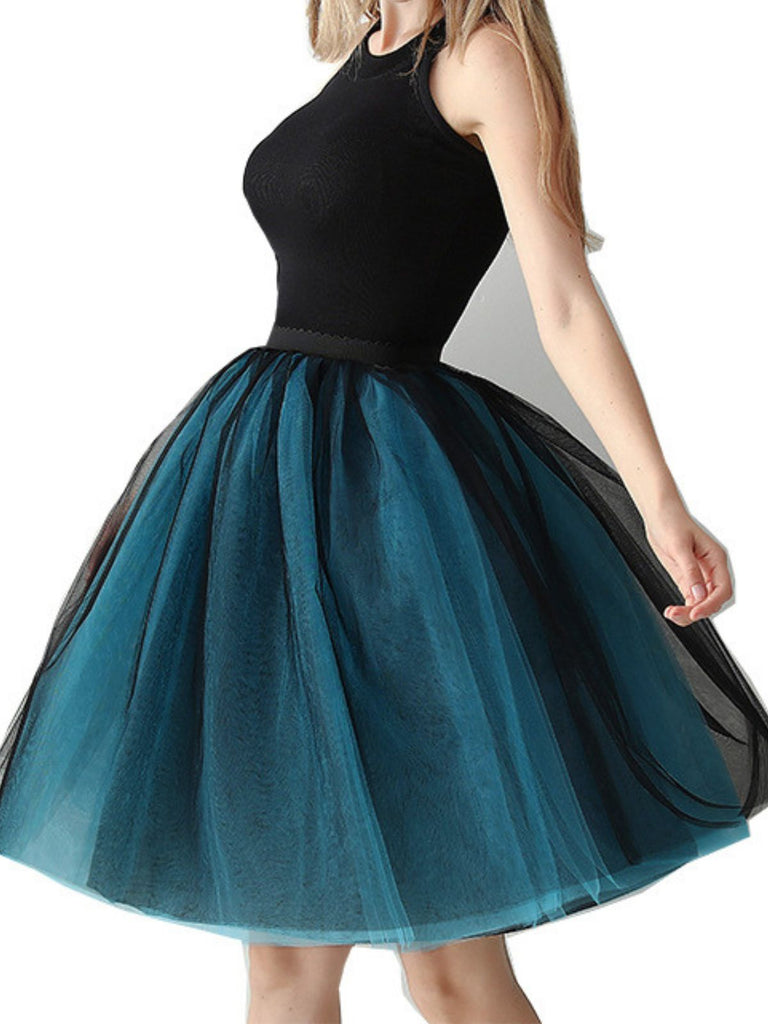 Gradient 1950er Schleife Gürtel Netz Unterrock Petticoat