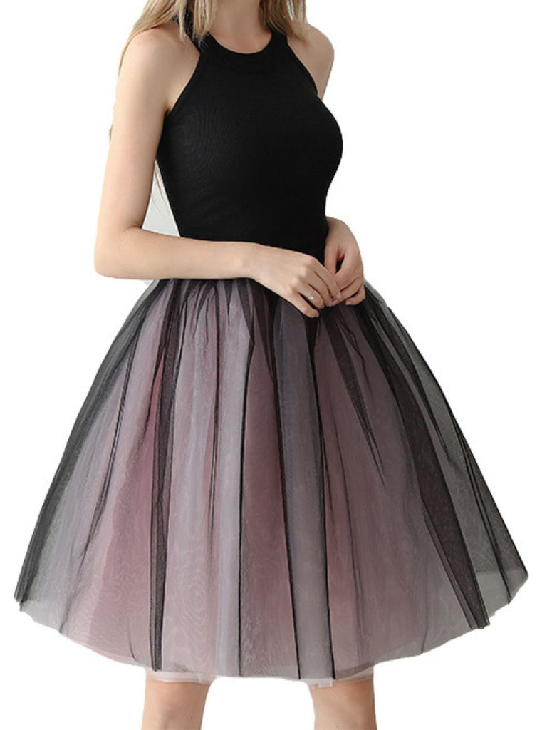 Gradient 1950er Schleife Gürtel Netz Unterrock Petticoat