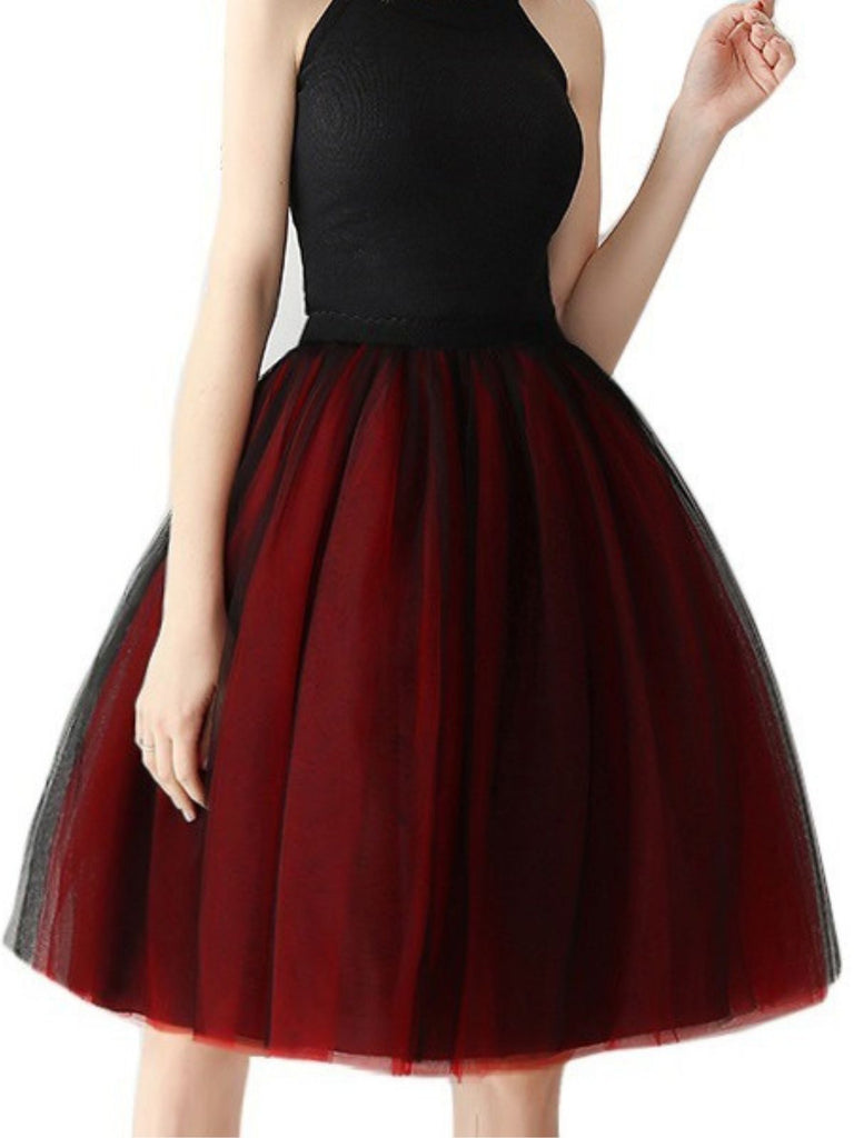 Gradient 1950er Schleife Gürtel Netz Unterrock Petticoat