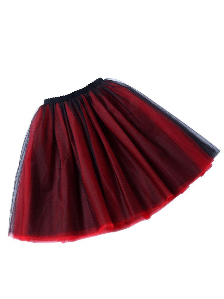 Gradient 1950er Schleife Gürtel Netz Unterrock Petticoat