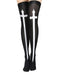 Schwarze Gothic Overknee-Socken mit Totenkopf