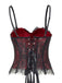 Schwarzes 50er Gothic Korsett-Top mit Spitze