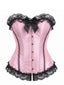 50er Satin-Korsett-Top mit Polka-Dots und Spitze
