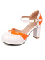 Orange MARY JANE PATCHWORK HIGH HEELS