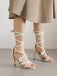 Retro 3D-Blumen Stilettos Knöchelriemen Sandalen