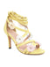 Retro 3D-Blumen Stilettos Knöchelriemen Sandalen