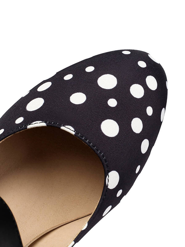 Mary Jane Polka Dots Bogen Klobige Absätze