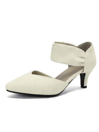 Solide Spitze Wildleder Kitten Heels