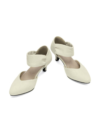 Solide Spitze Wildleder Kitten Heels