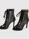 Netz Patchwork Peep Toe Hoher Absatz Sandalen