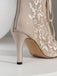 Netz Patchwork Peep Toe Hoher Absatz Sandalen