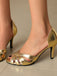 Vintage Solide Peep Toe Hohl Slip-On Hohe Absätze