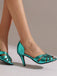 Vintage Solide Peep Toe Hohl Slip-On Hohe Absätze