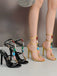 Vintage Farbig Steine Stilett Absätze Riemchen Sandalen