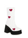 Hollow Herzen Leder Klobige Plateaustiefel