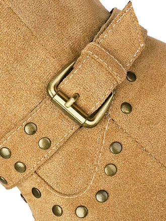 Flanell Besetzt Flügelspitze Zehe Klobig Ferse Stiefel