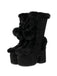 Vintage Kunstpelz Runden Zehe Hoher Absatz Stiefel