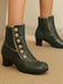 Vintage Kunstfellfutter Chunky Ferse Kurze Stiefel