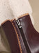 Vintage Kunstfellfutter Chunky Ferse Kurze Stiefel