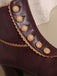 Vintage Kunstfellfutter Chunky Ferse Kurze Stiefel
