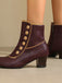 Vintage Kunstfellfutter Chunky Ferse Kurze Stiefel