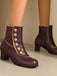 Vintage Kunstfellfutter Chunky Ferse Kurze Stiefel