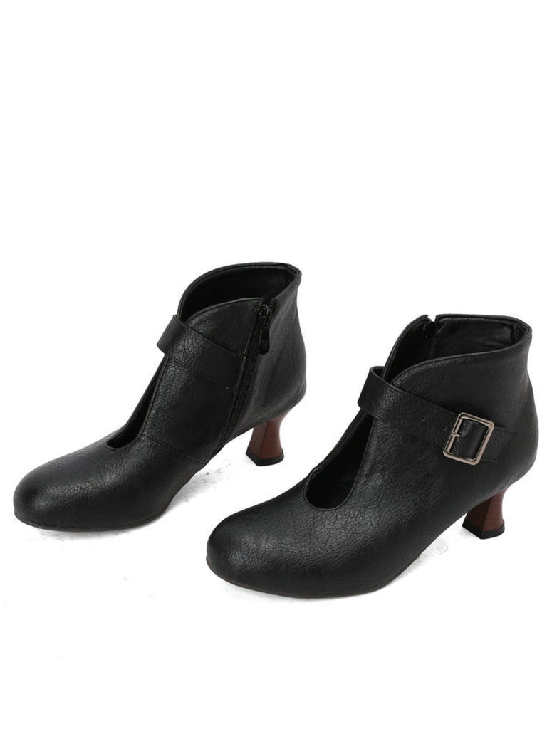 Boots mit Cut-out und Blockabsatz