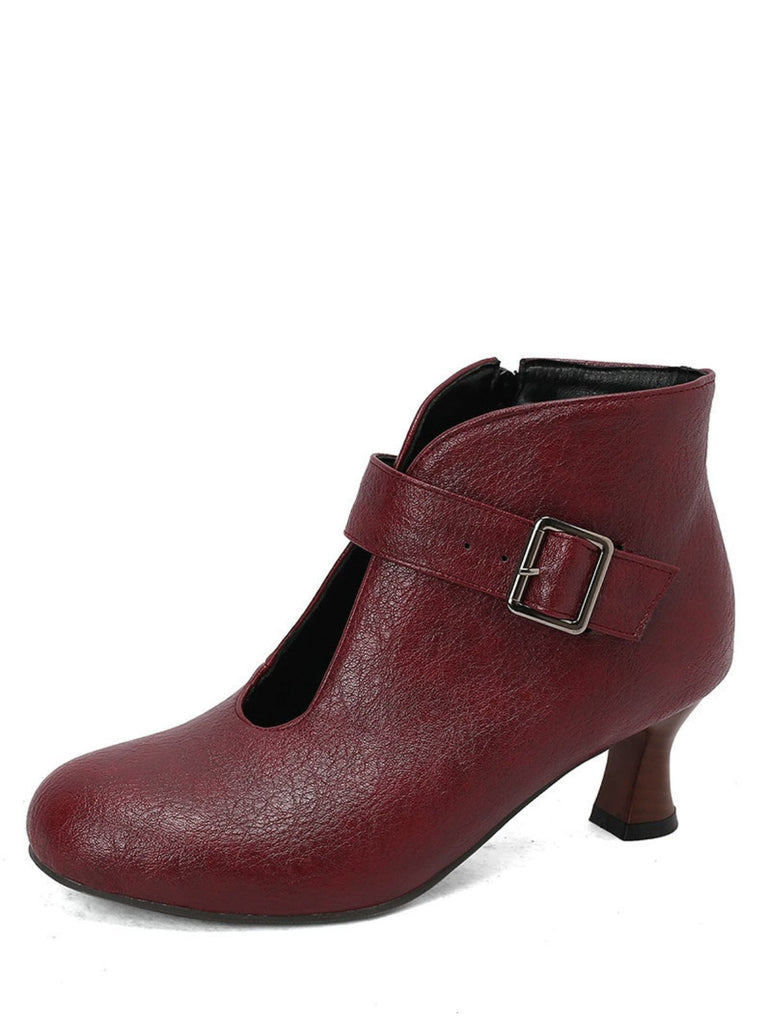 Boots mit Cut-out und Blockabsatz