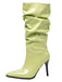 Vintage Solide Lack Leder Wadenhoch Hohe Stiefel