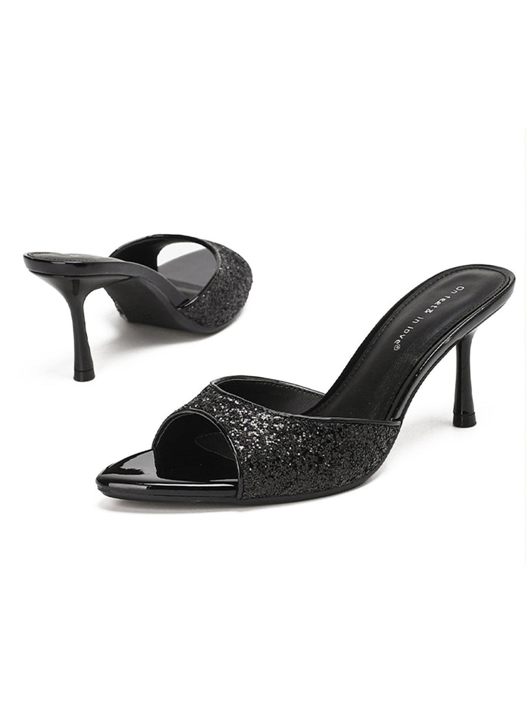 Pumps mit Glitzer und Zehen
