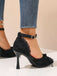 Gothic High Heels mit Blumen und Spitze