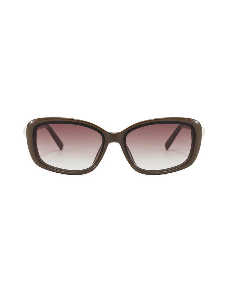 Schwarze Vintage Sonnenbrille mit Perlen und Square
