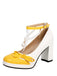Farbblock-Schuhe mit Perlen und Schleife