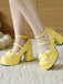 Vintage Mary-Jane Plateau-Pumps mit Schleife