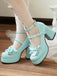 Vintage Mary-Jane Plateau-Pumps mit Schleife
