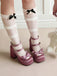 Vintage Mary-Jane Plateau-Pumps mit Schleife