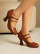 Lederne Mary-Jane Schuhe mit Blockabsatz