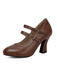 Lederne Mary-Jane Schuhe mit Blockabsatz