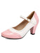 Leder-Schuhe mit Farbblock und Patent